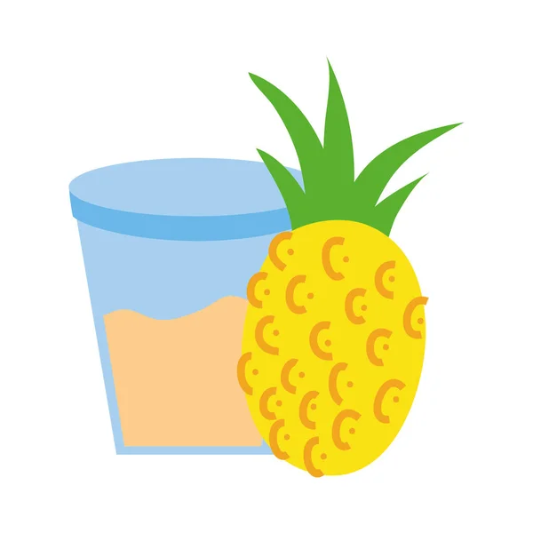 Сладкий ананас фрукты изолированный значок — стоковый вектор