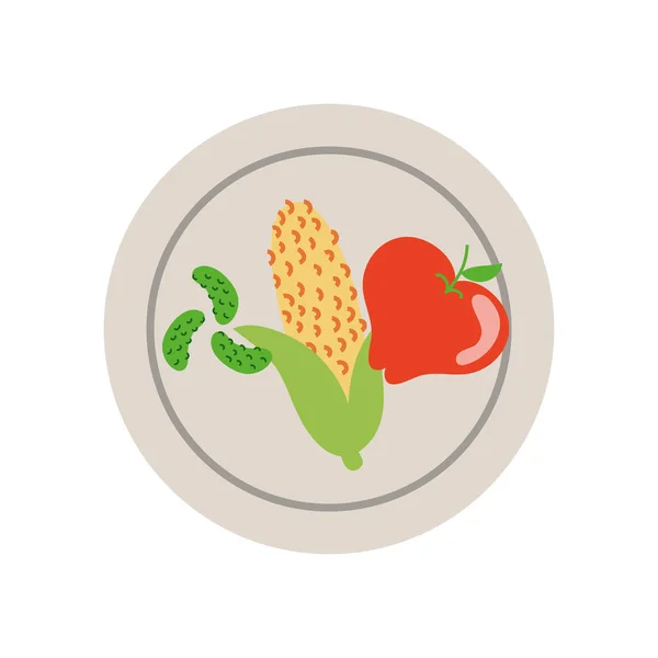 Tazón con verduras comida saludable — Vector de stock