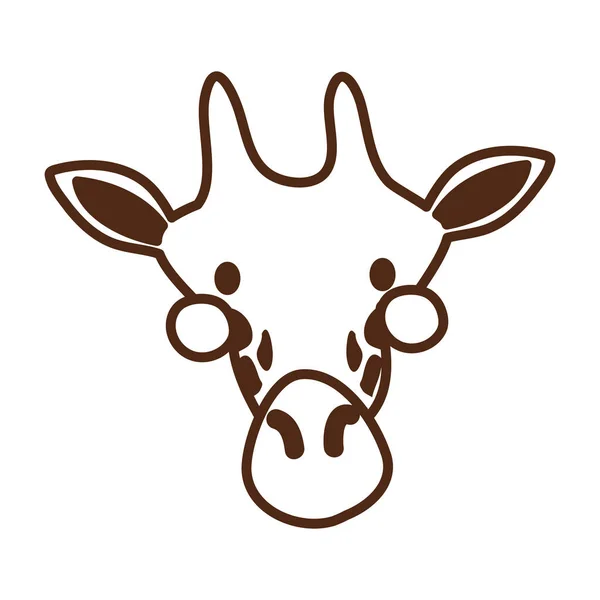 Girafa bonito ícone de caráter animal selvagem — Vetor de Stock