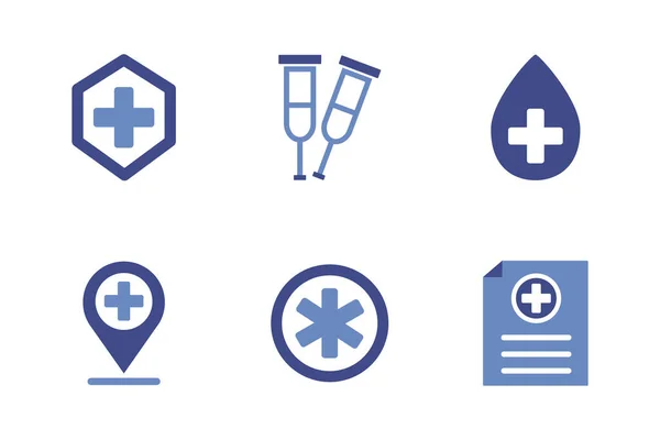 Bundle of medical set icons — ストックベクタ