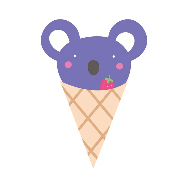 Милая коала в мороженом конусе — стоковый вектор