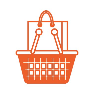 shopping basket and paper bag market