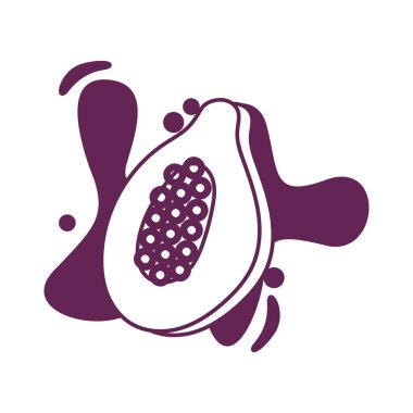 fresh papaya fruit isolated icon