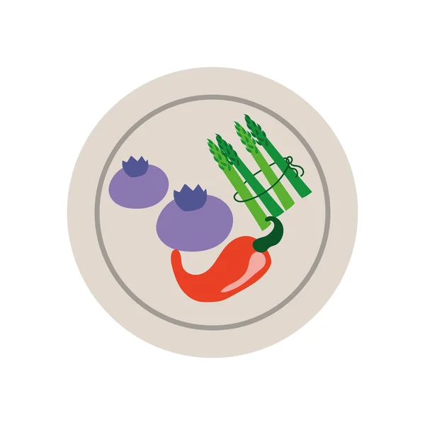 Tazón con verduras comida saludable — Vector de stock