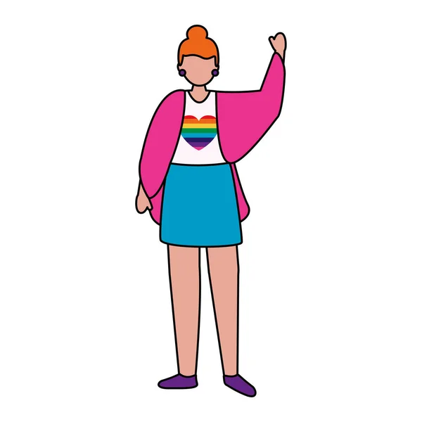 Lesbička protest avatar charakter — Stockový vektor