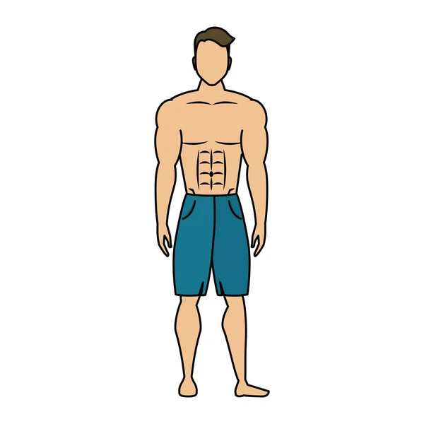 Jeune homme athlète sans chemise — Image vectorielle