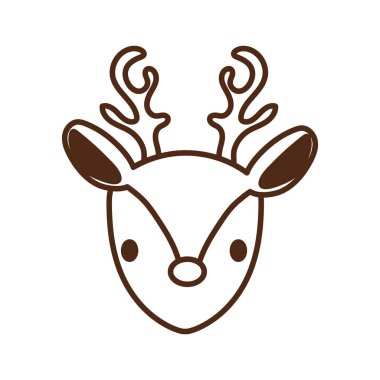 cute deer wild animal character icon
