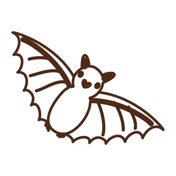 Murciélago vuelo animal carácter icono — Vector de stock