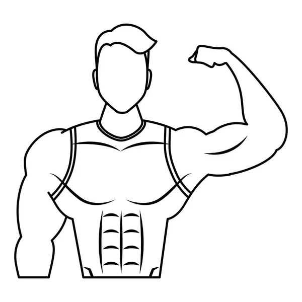 Young strong man athlete character — Stock vektor