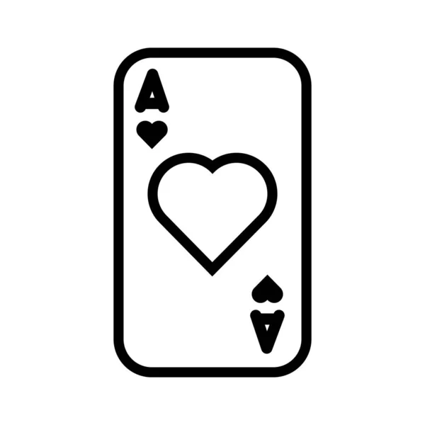 Carta da poker del casinò con cuore — Vettoriale Stock