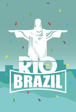 brazil carnival poster with corcovade christ