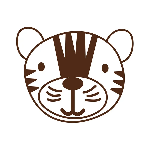 Cute tiger wild animal character icon — Stok Vektör