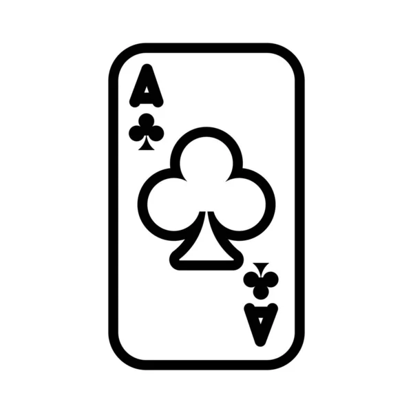 Carte de poker casino avec trèfle — Image vectorielle