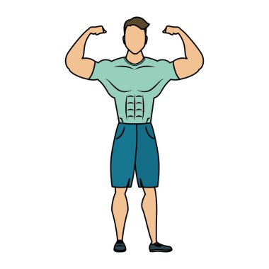 young strong man athlete character