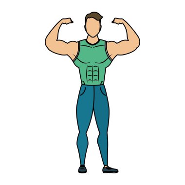 young strong man athlete character
