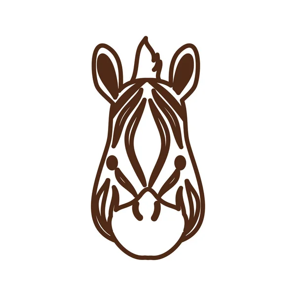 Cute zebra wild animal character icon — Stock Vector