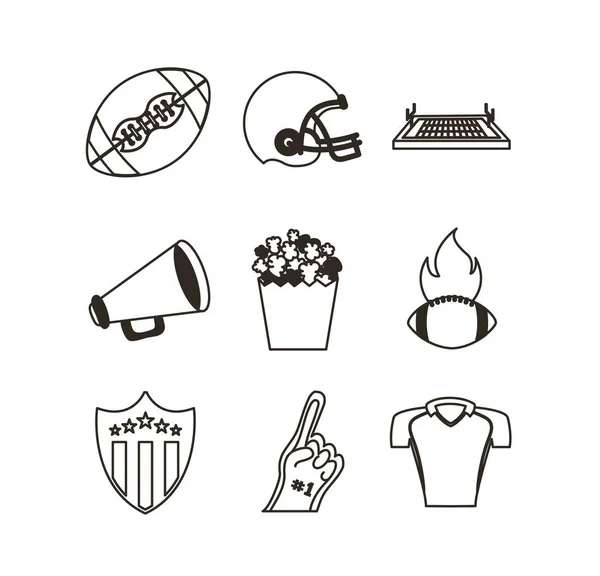 Bundle of american football sport icons — Stock vektor