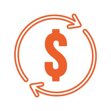 money dollar symbol with arrows