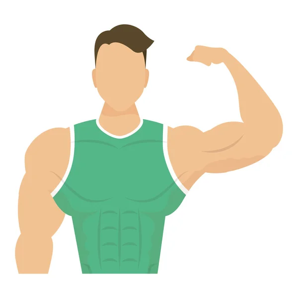 Young strong man athlete character — Stock Vector