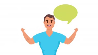 genç adamla konuşma balonu