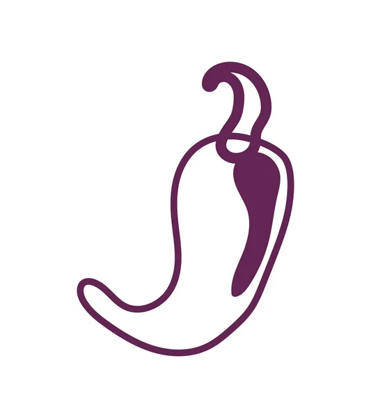 Verse chili peper groente gezond geïsoleerd pictogram — Stockvector