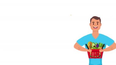 Sağlıklı yaşam tarzı vejetaryen yemekleri olan genç bir adam.