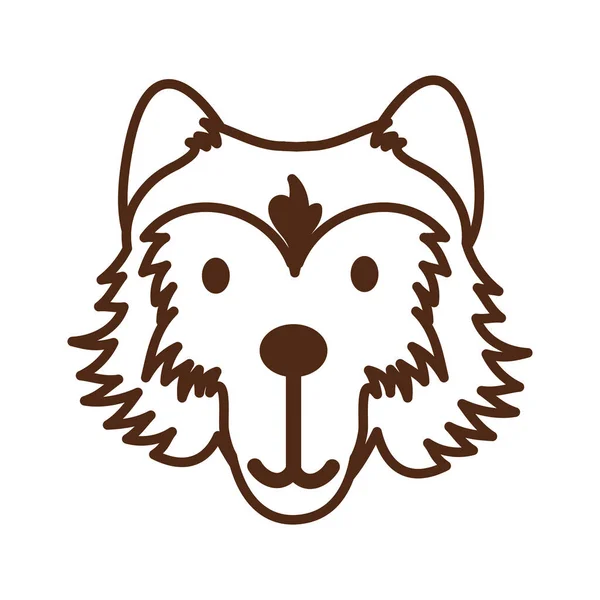 Roztomilý vlk divoké zvíře znak ikona — Stockový vektor