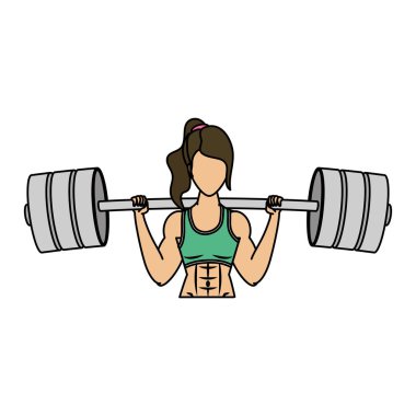young woman athlete weight lifting