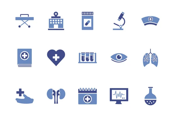 Bundle of medical set icons — 스톡 벡터