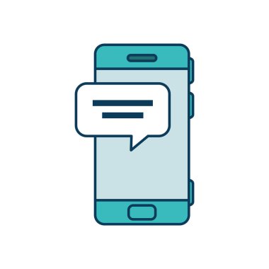 smartphone aygıt ile konuşma balonu izole simgesinin