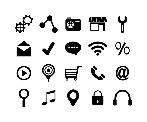 Bundle di icone dei social media — Vettoriale Stock