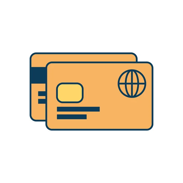 Credit cards electronic isolated icon — Stock Vector