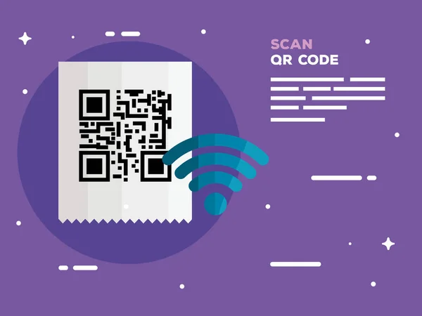 Escanear código qr en papel de cupón — Archivo Imágenes Vectoriales