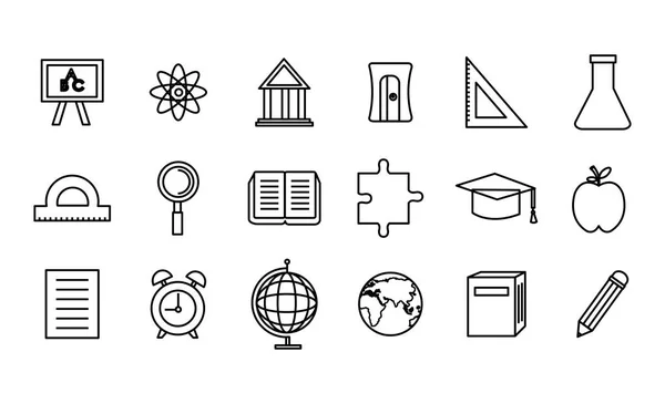 Bundle of education set icons — Stock Vector