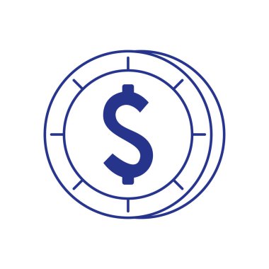 Bozuk para dolar izole edilmiş simgesi