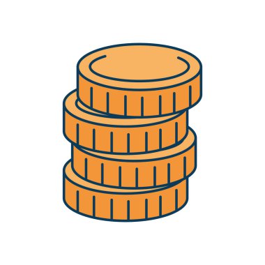 Para yığını para izole simgeleri