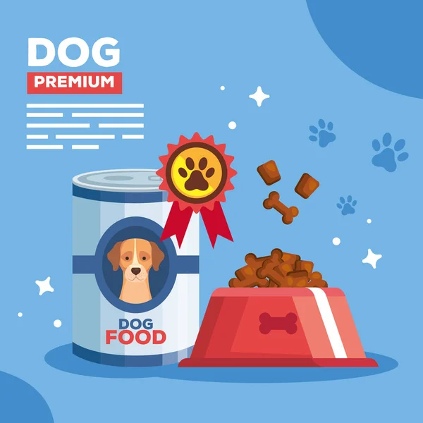 Affisch med mat premie för hund djur — Stock vektor