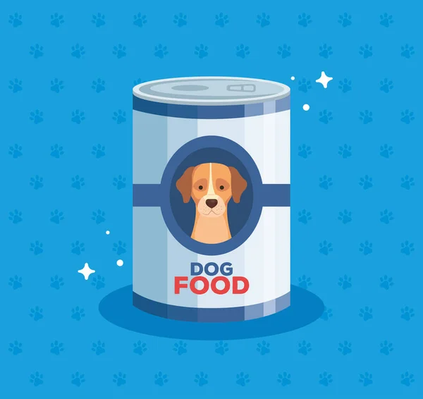 狗肉罐头的食物 — 图库矢量图片