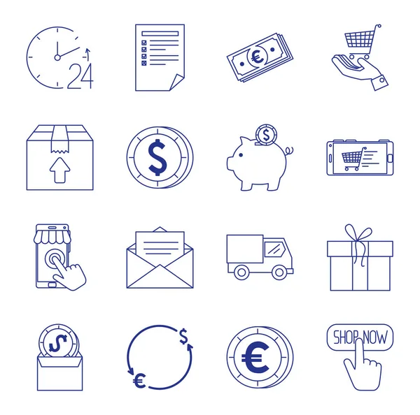 Bundle of ecommerce set icons — Stock Vector