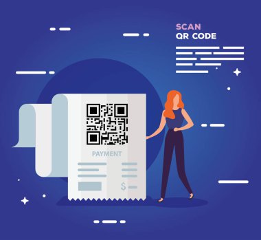 İş kadınıyla eşleşen QR kodunu tara