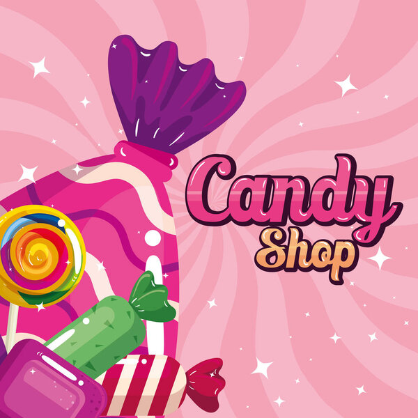 poster of candy shop with caramels