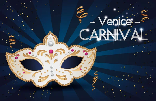 Carnaval de Venecia con máscara y decoración — Archivo Imágenes Vectoriales