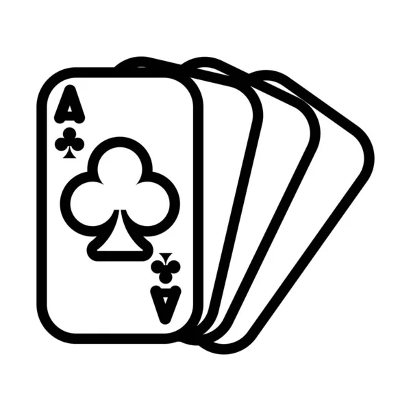 有三叶草的赌场扑克牌 — 图库矢量图片