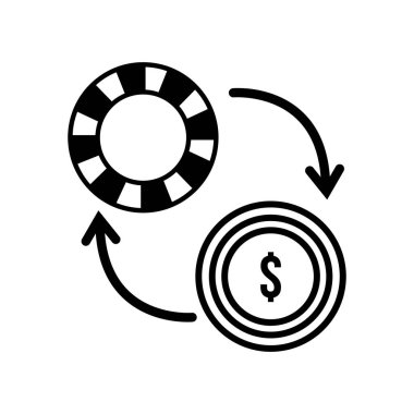 Okları ve parası olan kumarhane fişi.