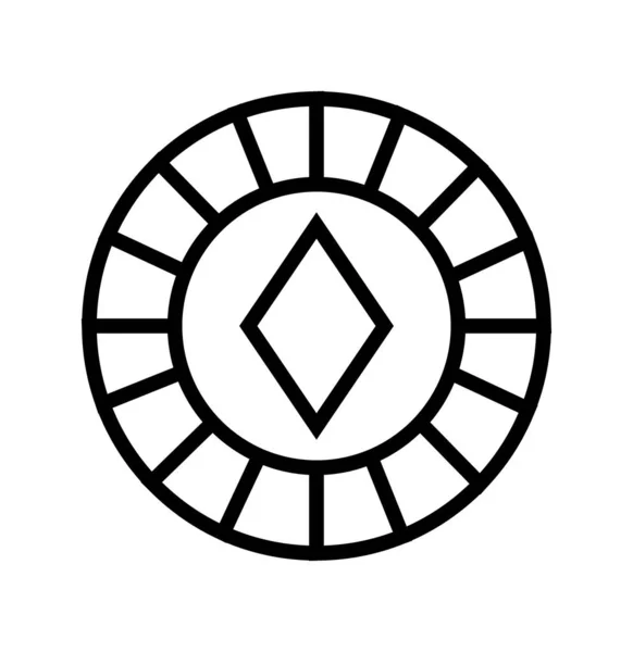 Casino chip with diamond isolated icon — 스톡 벡터