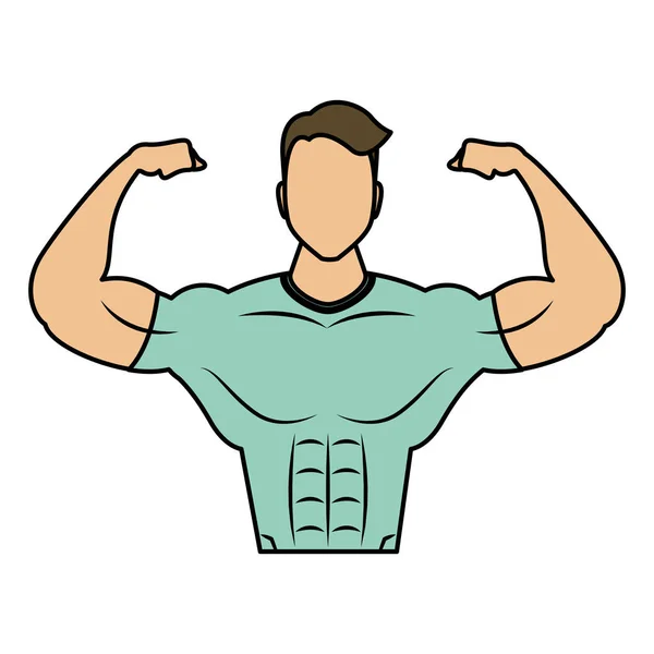 Young strong man athlete character — ストックベクタ