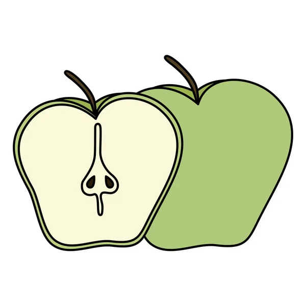 Apple fresh fruit isolated icon — Stock Vector