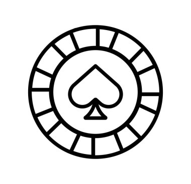 Kürek izole edilmiş simgesi olan kumarhane çipi