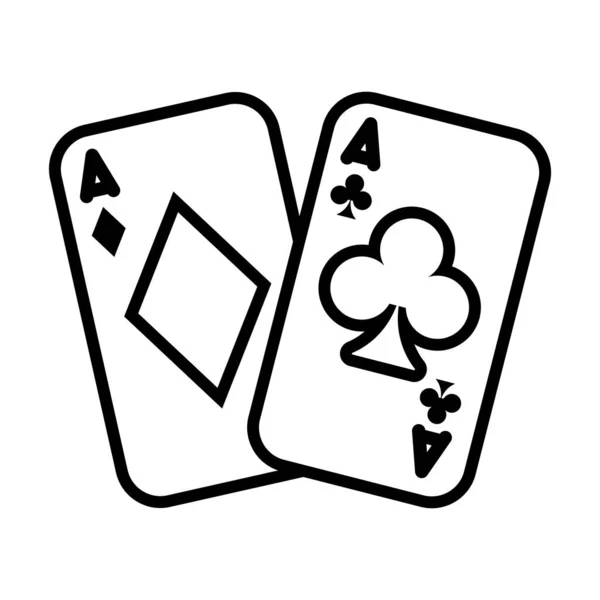 Cartes de poker casino avec diamants — Image vectorielle