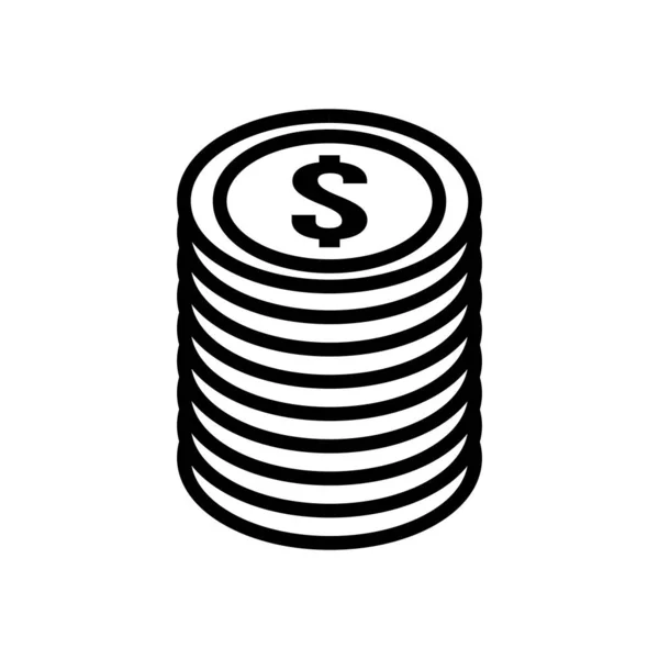 Στοίβα κέρματα χρήματα εικονίδιο δολάρια — Διανυσματικό Αρχείο